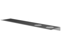 Hotbath &More Shelves - Planchet 60 Cm - Inclusief Bevestigingsrails - Met 2 Uitsparingen - Voor Zeepdispenser of Beker - Geborsteld Gunmetal PVD