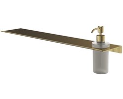 Hotbath &More Shelves - Zeepdispenser - Gematteerd Glas - Voor Planchet - Geborsteld Messing PVD