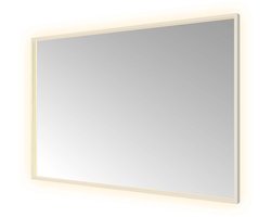 Hotbath &MORE Spiegel directe en indirecte LED color changing spiegelverwarming dimbaar met afstandsbediening Geborsteld messing PVD