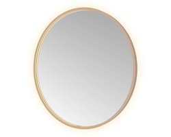 Hotbath &MORE Spiegel Round direct en indirect LED spiegelverwarming dimbaar met afstandsbediening Geborsteld koper PVD