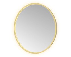 Hotbath &MORE Spiegel Round direct en indirect LED spiegelverwarming dimbaar met afstandsbediening Geborsteld messing PVD