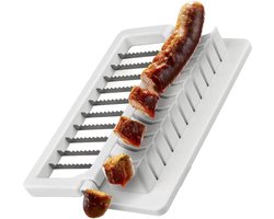 Hotdogsnijder - 26×9,5×5,7 cm - Bananensnijder - Roestvrijstalen worstsnijder - Roestvrijstalen mes - Multifunctionele worstsnijder - Hamsnijder - Bananengrillworstsnijder - Keukengereedschap - BBQ Outdoor Camping - Wit