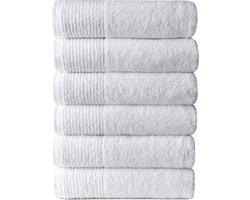 Hotel handdoeken wellness wit 450g. p/m2 50x100cm - set van 6 stuks