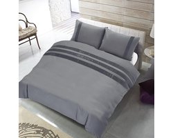 Hotel Home Collection - Dekbedovertrek - Devon - 140x200/220 +1*60x70 cm - Zilver Grijs