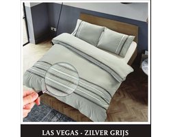 Hotel Home Collection - Dekbedovertrek - Las Vegas - 140x200/220 +1*60x70 cm - Zilver Grijs