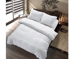 Hotel Home Collection - Dekbedovertrek - Plymouth - 140x200/220 +1*60x70 cm - Wit