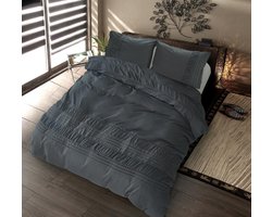 Hotel Home Collection - Dekbedovertrek - Plymouth - 200x200/220 +2*60x70 cm - Antraciet