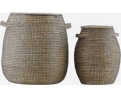 HOUSE DOCTOR GEVLOCHTEN MAND ZEEGRAS - MAAT SMAL -  HOOGTE 42 CM X 31CM BREEDTE