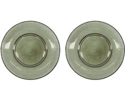 House Doctor Groen glazen bord Rain 21cm - 2 stuks