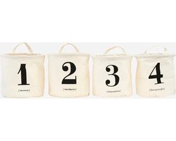 House Doctor - Mandjes -Set van 4 stuks - Creatieve opbergoplossing - Maat: 20x20x20 cm