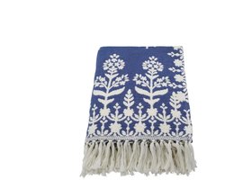 House Doctor Plaid Mazzo blauw katoen 140x200cm