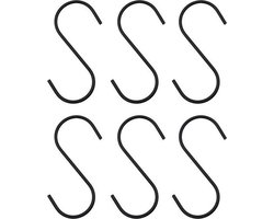 House Doctor Set van 6 grote S-haken - Zwart -