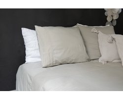 House in Style | Como dekbedovertrek taupe | incl. 1 kussensloop | 140-220 cm + (1) 60-70 cm | fijnste katoensatijn taupe