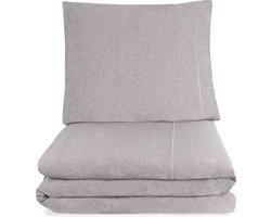 House in Style Luxe dekbedovertrek Tumba Katoenen jersey, 240 x 220 cm, donkergrijs