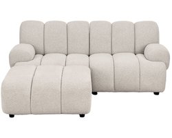 House Nordic 2,5-Zits Bank Taza - Zand - Incl. Poef - Links - 100x98x82cm