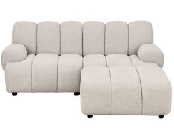 House Nordic 2,5-Zits Bank Taza - Zand - Incl. Poef - Rechts - 100x98x82cm