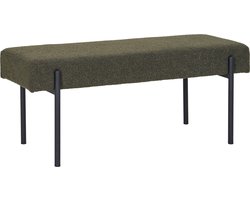 House Nordic Bankje Swindon - Bouclé - 100x36x42,5cm - Donkergroen