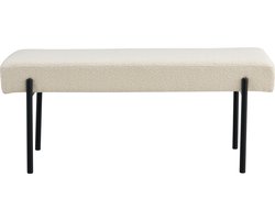 House Nordic Bankje Swindon Bouclé Wit 100x36x42,5cm