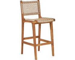 House Nordic Barstoel Derby - Naturel - Teakhout/Rotan