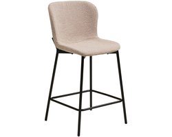 House Nordic Barstoel Maceda - Beige Bouclé - Set van 2