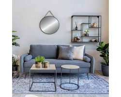 House-Nordic-Bijzettafel-Johanna-rond-40-cm-naturel-en-zwart