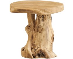 House Nordic Bijzettafel Palena - Rond Naturel Hout - Ø40x45cm