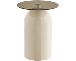 House Nordic Bijzettafel Ravello - Rond Grijs/Beige - Ø40x52cm