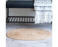 House Nordic Bombay Deurmat - Deurmat van gevlochten jute, natuurlijk, ovaal, 50x80 cm
