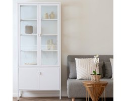 House Nordic Brisbane - Wandkast - 4 Deuren - Wit - 180x80 cm