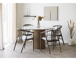 House Nordic Eetkamerstoel Agustin - Bruin/Zand