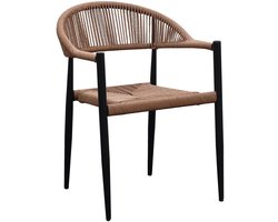 House Nordic Eetkamerstoel Canari - Rotan - Naturel/Zwart - Set van 2