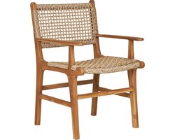 House Nordic Eetkamerstoel Derby met Armleuning Teak Naturel