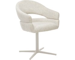 House Nordic Eetkamerstoel Dover - Staal - Beige - Set van 2