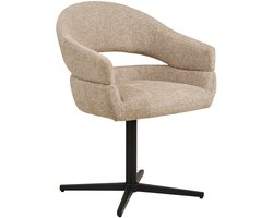 House Nordic Eetkamerstoel Dover - Zand/Zwart - Set van 2