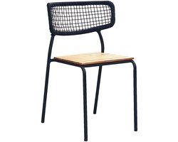 House Nordic Eetkamerstoel Nashville - Teak - Naturel/Zwart - Set van 4