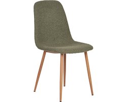 House Nordic Eetkamerstoel Stockholm - Bouclé - Donkergroen - Set van 2