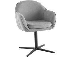 House Nordic Eetkamerstoel Tamera Staal Lichtgrijs - Set van 2