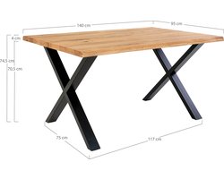 House Nordic Eetkamertafel Toulon Geolied Eikenhout 140cm