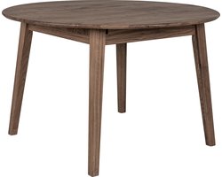 House Nordic Eettafel Metz Eikenhout Walnoot Uitschuifbaar 118-158cm