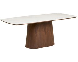 House Nordic Eettafel Noli - Rechthoek Travertin/Hout - 200x90x76cm