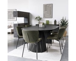House Nordic Eettafel Osaka - Zwart Uitschuifbaar - 120-200cm