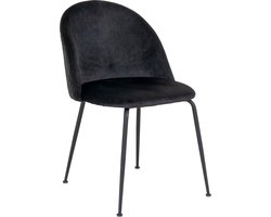 House Nordic Geneve Eetkamerstoel Velvet - Zwart Zwart - Set van 2
