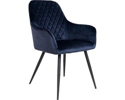 House Nordic Harbo Eetkamerstoel Velvet Blauw - Set van 2