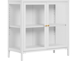 House Nordic Kast Dalby - 80x35x80cm - Wit - Metaal - 2 Deuren