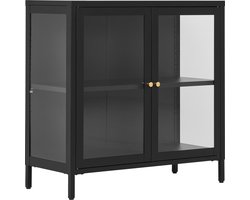 House Nordic Kast Dalby - 80x35x80cm - Zwart - Metaal - 2 Deuren