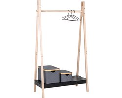 House Nordic Kledingrek - Palownia Hout - Naturel/Zwart - Rek Torino