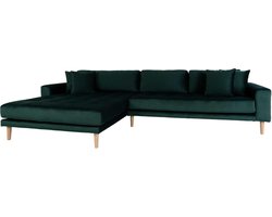 House Nordic Lido Donkergroen 2,5-Zits Hoekbank Velvet Links
