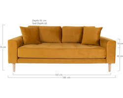 House Nordic Lido Mosterd 2,5-Zits Bank Velvet