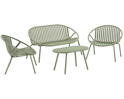 House Nordic Loungeset Saly - Groen Metaal