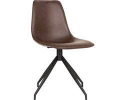 House Nordic Monaco Eetkamerstoel Draaibaar Vegan Leer Bruin - Set van 2